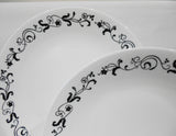 ❤️ Corelle GARDEN GETAWAY Choose: DINNER or LUNCH PLATE Black White Leaf Vines