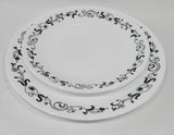 ❤️ Corelle GARDEN GETAWAY Choose: DINNER or LUNCH PLATE Black White Leaf Vines