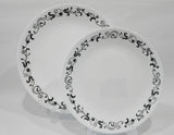 ❤️ Corelle GARDEN GETAWAY Choose: DINNER or LUNCH PLATE Black White Leaf Vines