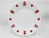 4-pc Corelle GINGERBREAD MEN & HEARTS Dinnerware Set DINNER PLATES Red Rim BOWLS