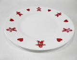 ❤️ NEW Corelle GINGERBREAD MEN & HEARTS 10 3/4" DINNER PLATE Christmas Valentines