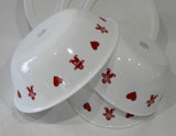 ❤️ 6-pc Corelle GINGERBREAD MEN & HEARTS Bowls & Cover Set Christmas Valentines