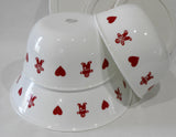 ❤️ 6-pc Corelle GINGERBREAD MEN & HEARTS Bowls & Cover Set Christmas Valentines