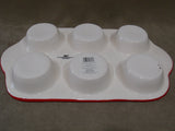 GINGERBREAD MAN Sugar Spice 6 BIG MUFFINS Stoneware Pan PEPPERMINT Candy Holiday