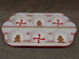 GINGERBREAD MAN Sugar Spice 6 BIG MUFFINS Stoneware Pan PEPPERMINT Candy Holiday