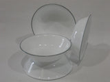 4 Corelle LIGHT GREY RIM 10-oz DESSERT BOWLS Fruit Sauce *Strokes, Mystic Grey, Modena