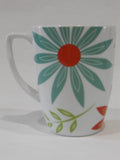 ❤️ CORELLE Square HAPPY DAYS 12-oz Porcelain MUG *Bright Colorful Retro Floral