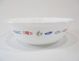 Corelle HARBOR TOWN 18-oz SOUP Cereal Salad BOWL *RED BLUE FISH Coastal Ocean
