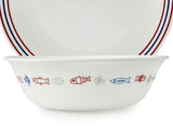 Corelle HARBOR TOWN 18-oz SOUP Cereal Salad BOWL *RED BLUE FISH Coastal Ocean