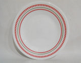 CORELLE Winter HOLIDAY Cross Stitch 6 3/4" BREAD PLATE Christmas RED & GREEN