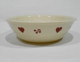 ❤️ NRM CORELLE Sandstone HOMETOWN 1-Qt SERVING BOWL Red Cherries Hearts