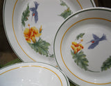 *NRM Corelle Blue HUMMINGBIRD 7.25" BREAD PLATE Dessert Salad TROPICAL Floral