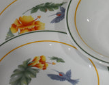 *NRM Corelle HUMMINGBIRD 18-oz SOUP BOWL Cereal Salad 7.25" *Green Orange Bands
