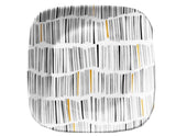 NEW 6 Corelle SQUARE IMANI Appetizer BREAD PLATES *Ochre Black Indigenous Fabric