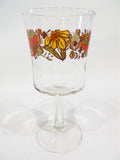 ❤️ 6 Corelle INDIAN SUMMER 8-oz WINE GOBLETS Water Glasses Autumn Orange Floral