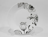 ❤️ NEW 1 Corelle INKED POPPY 6.75" BREAD PLATE Black Bohemian Floral Flowers