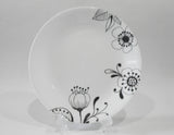 ❤️ Corelle INKED POPPY *Choose: DINNER or LUNCH PLATE Black Bohemian Floral Flowers