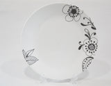 ❤️ Corelle INKED POPPY *Choose: DINNER or LUNCH PLATE Black Bohemian Floral Flowers