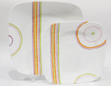 Corelle RETRO Square ISLEHA *Choose: DINNER or LUNCH SALAD Plate BOLD GEOMETRIC Colors! *NEW
