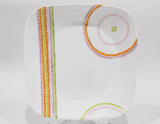 Corelle RETRO Square ISLEHA *Choose: DINNER or LUNCH SALAD Plate BOLD GEOMETRIC Colors! *NEW
