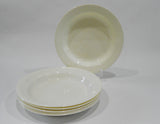 ❤️ 6 VGC Corelle IVORY 15-oz FLAT RIMMED SOUP BOWLS Pasta Plate Off-White Cream
