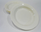 ❤️ 6 VGC Corelle IVORY 15-oz FLAT RIMMED SOUP BOWLS Pasta Plate Off-White Cream