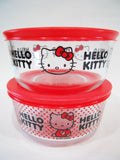 ❤️ 4-pc PYREX 4-Cup HELLO KITTY Storage Bowl Set *Sanrio Japanese Bobtail Cat