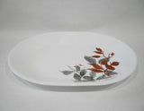 ❤️ Corelle KYOTO LEAVES 12.25x10 SERVING PLATTER Plate Japanese Watercolor Red Gray
