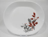 ❤️ Corelle KYOTO LEAVES 12.25x10 SERVING PLATTER Plate Japanese Watercolor Red Gray