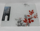 ❤️ Corelle KYOTO LEAVES 15x12 COUNTER SAVER Tempered Glass Hot Plate Cutting Board