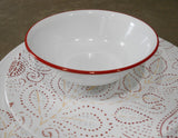 ❤️ NEW Corelle LEAF STITCH 18-oz SOUP BOWL Cereal Salad 6 1/4" *Rustic Red Rim