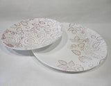 ❤️ NEW Corelle LEAF STITCH Choice: DINNER or LUNCH PLATE *Rustic Floral RED GRAY