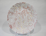 ❤️ NEW Corelle LEAF STITCH Choice: DINNER or LUNCH PLATE *Rustic Floral RED GRAY