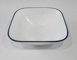 ❤️ 1 Corelle SQUARE LIA / DALENA 22-oz Square SOUP Cereal BOWL Cobalt Blue Rim