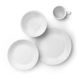 ❤️ 16-pc Corelle LINEN WEAVE DINNERWARE SET Plates Bowls Mugs *White Embossed
