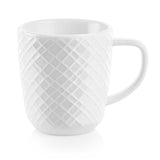 ❤️ 16-pc Corelle LINEN WEAVE DINNERWARE SET Plates Bowls Mugs *White Embossed