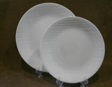 ❤️ 12-pc Corelle LINEN WEAVE DINNERWARE SET Plates Bowls *White Embossed