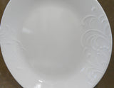 ❤️ NEW 12-pc Corelle MADELINE DINNERWARE SET White Embossed Floral Cherish