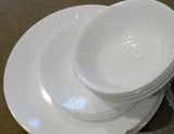 ❤️ NEW 12-pc Corelle MADELINE DINNERWARE SET White Embossed Floral Cherish