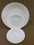 ❤️ NEW 12-pc Corelle MADELINE DINNERWARE SET White Embossed Floral Cherish