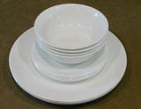 ❤️ NEW 12-pc Corelle MADELINE DINNERWARE SET White Embossed Floral Cherish