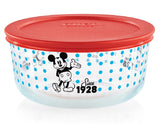 ❤️ NEW 8-pc PYREX Disney MICKEY MOUSE 4 Cup Glass STORAGE BOWL SET w/Covers