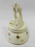 Mikasa PORCELAIN NAVITITY MUSIC BOX 24k Gold SILENT NIGHT Jesus Mary Joseph *NEW