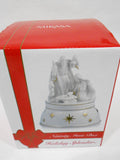 Mikasa PORCELAIN NAVITITY MUSIC BOX 24k Gold SILENT NIGHT Jesus Mary Joseph *NEW