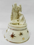 Mikasa PORCELAIN NAVITITY MUSIC BOX 24k Gold SILENT NIGHT Jesus Mary Joseph *NEW
