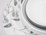 20-pc Corelle MISTY LEAVES DINNERWARE SET Plates Bowls & Mugs *Gray Grey Watercolors