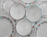 ❤️ 12-pc Corelle NORDIC BLOOM Dinnerware Set *Scandinavia Wildflowers Rasberry Teal Gray