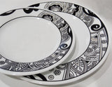 *NEW Corelle Vive NOUVEAU Choose: DINNER or LUNCH PLATE Black Grey White Paisley