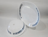 ❤️ Corelle OLD TOWN BLUE Onion SERVING PLATTER or 1-Qt Serving BOWL *Navy White