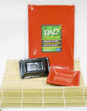 ❤️ 10-pc PAO! ASIAN SUSHI SET Mat Rice Paddle Sauce Dip Dish Platter Chop Sticks